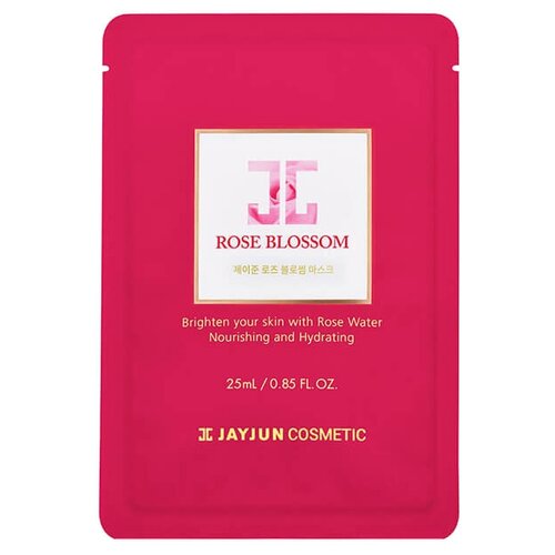 JAYJUN COSMETIC тканевая маска Rose Blossom с розовой водой, гиалуроновой кислотой и аллантоином, 25 мл