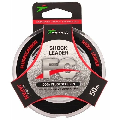 флюорокарбон intech fc shock leader 50м 0 161mm 1 7kg 3 7lb Леска Intech FC SHOCK LEADER 50м 0.123мм 1.0кг 2.2Lb, флюорокарбон