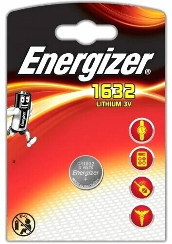 Батарейка CR1632 3В литиевая Energizer в блистере 1шт.