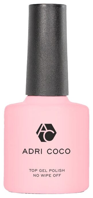 ADRICOCO Верхнее покрытие Top Gel Polish No Wipe Off, прозрачный, 8 мл, 40 г