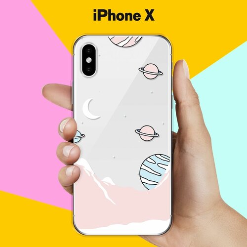 Силиконовый чехол Горы и планеты на Apple iPhone X силиконовый чехол горы на apple iphone 7