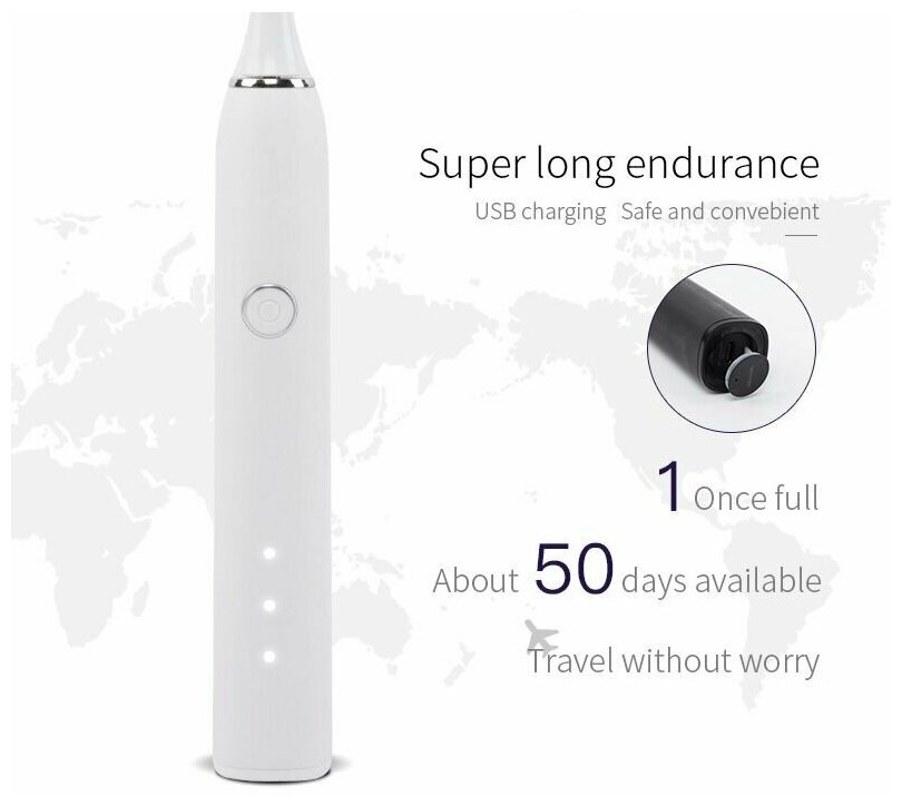 Ультразвуковая зубная щетка "SONIC TOOTHBRUSH SN302/ 3 режима чистки/ Для брекетов — фото 10