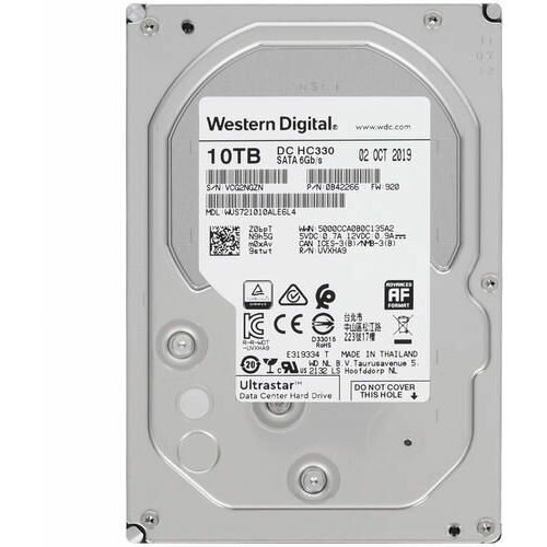 3.5 10 ТБ Жесткий диск WD Ultrastar DC HC330 (0B42266) 3 5 6 тб жесткий диск wd red intellipower wd60efax sata iii 6 гбит с 5400 об мин кэш память 256 мб raid edition