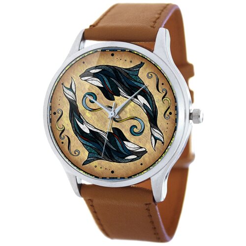 фото Наручные часы tina bolotina дельфины extra, коричневый