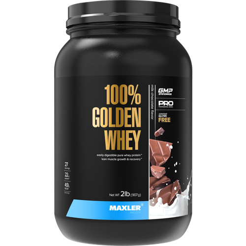 фото Протеин maxler 100% golden whey new, 907 гр., молочный шоколад