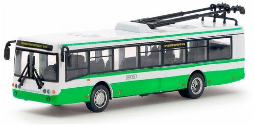 Троллейбус Play Smart ЛиАЗ 5292 (6407) 1:72, 16.5 см, зеленый/белый