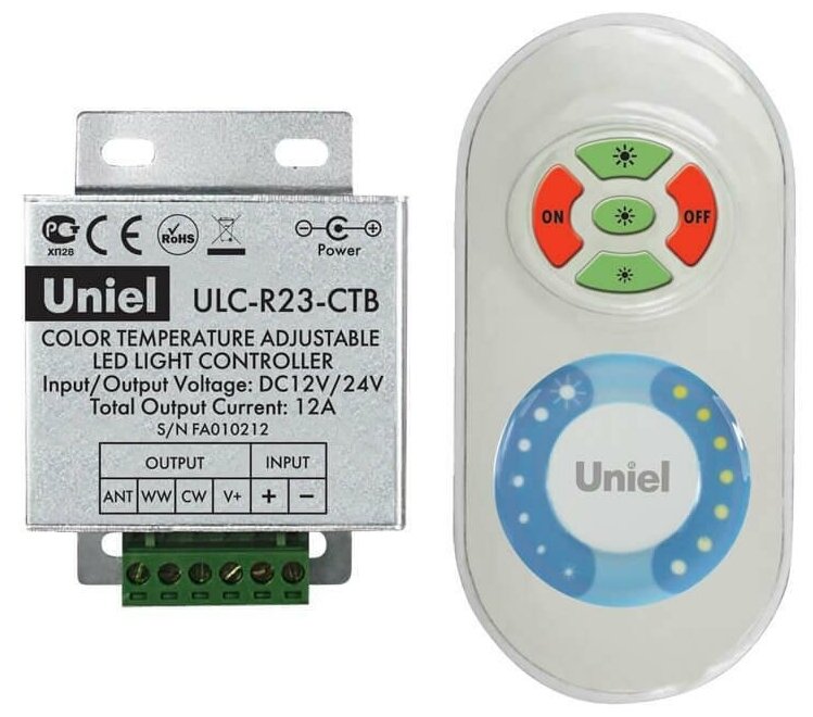 Контроллер для управления мультибелыми светодиодами с пультом ДУ (05949) Uniel ULC-R23-CTB White