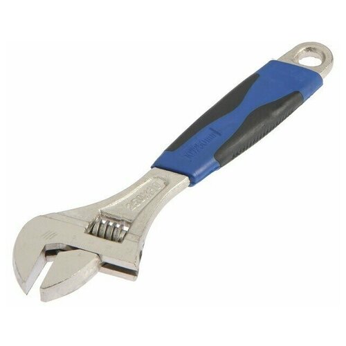 Ключ разводной никелированный, двухкомпонентная рукоятка, 250 мм ключ rexant 12 4674 разводной 250 мм никелированный двухкомпонентная рукоятка