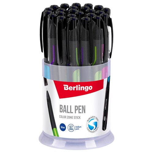 фото Berlingo набор шариковых ручек color zone stick, 0.7 мм, синий цвет чернил, 24 шт.