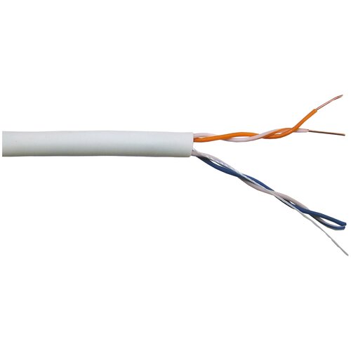 Кабель TWT UTP CAT5e PVC (TWT-5EUTP2-GY), 305 м, серый кабель lanmaster twt utp серии xs 2 пары кат 5e pvc 305 метров серый twt 5eutp2 xs