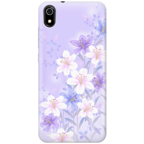 фото Силиконовый чехол на xiaomi redmi 7a / сяоми редми 7а с принтом "лилии на фиолетовом" gosso
