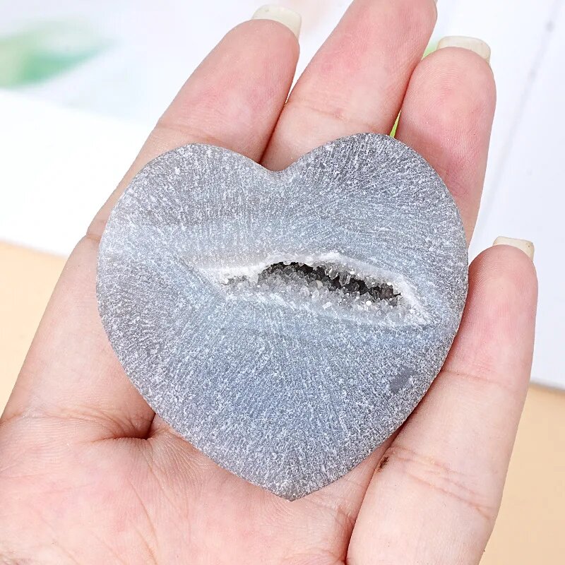 Натуральный агат с резным узором луна звезда Heart