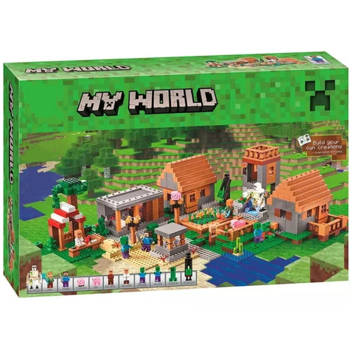 фото Конструктор майнкрафт my world "большая деревня", 1658 деталей toys