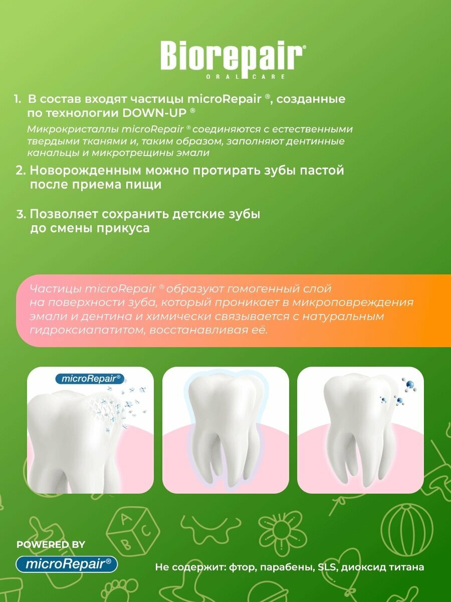 Biorepair Детская зубная паста Junior Kids Strawberry от 0 до 6 лет, 50 мл (Biorepair, ) - фото №14