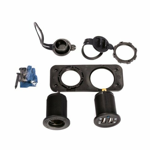 Панель прикуривателя Skipper PN181SL1USB пластик черный -15АА 12V 3517₽