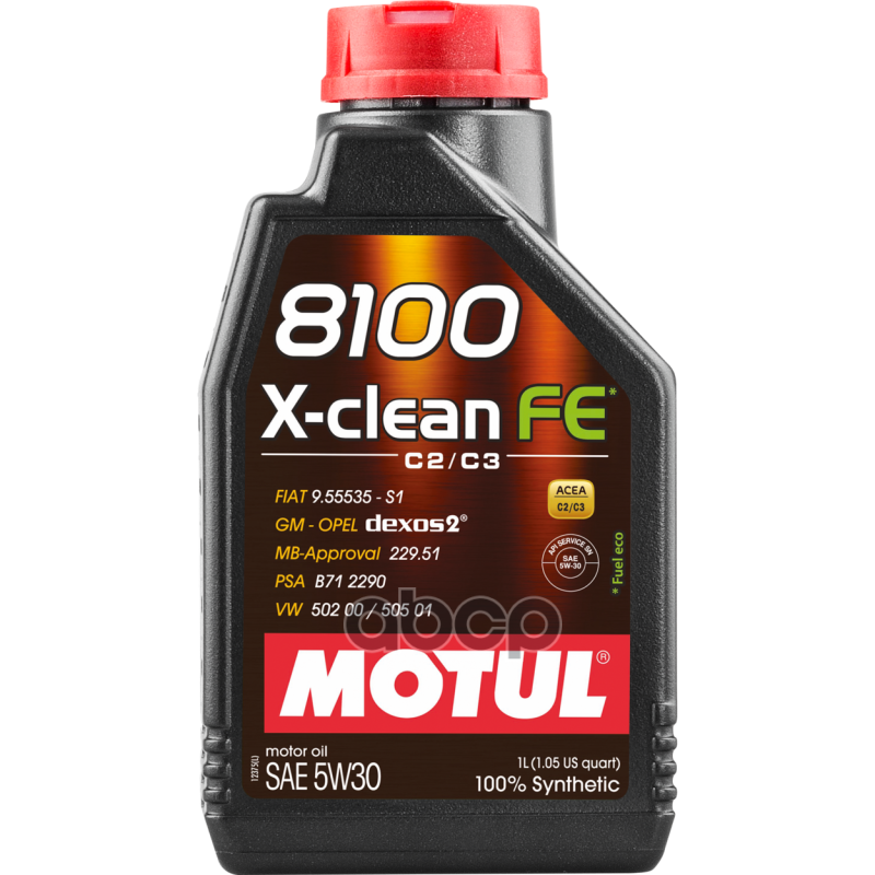 MOTUL Моторное Масло Motul 8100 X-Clean Fe 5W-30 1Л. (104775)