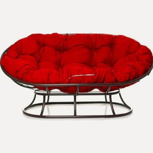 Изображение товара Диван садовый M-group Мамасан без ротанга коричневый+красная подушка