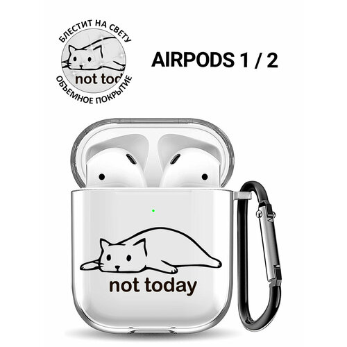 Прозрачный чехол для наушников Apple AirPods 1 / 2 с 3D принтом 