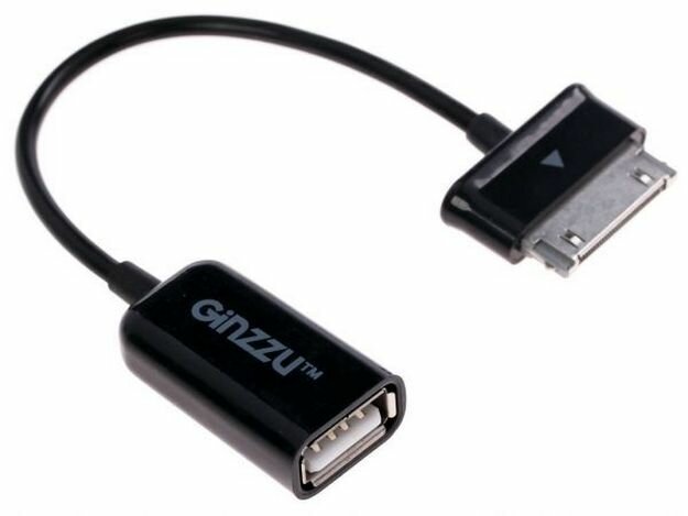 Кабель для Galaxy Tab-USB OTG Ginzzu GC-582UB (черный)