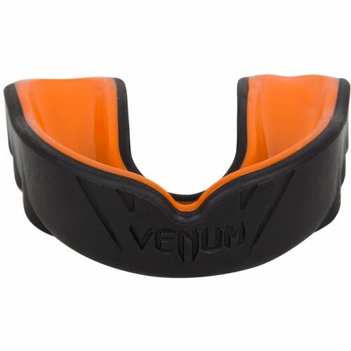 Боксерская капа взрослая, спортивная, защитная для зубов Venum Challenger - Black/Orange черный, оранжевый, размер One Size