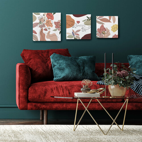 Модульная картина для интерьера на стену четырехугольная WOMAN FACE CANVAS