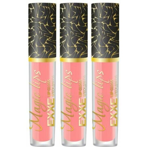 EXXE Блеск для губ Magic lips, тон 01 - соблазнительный розовый, 3,5 мл, 3 уп