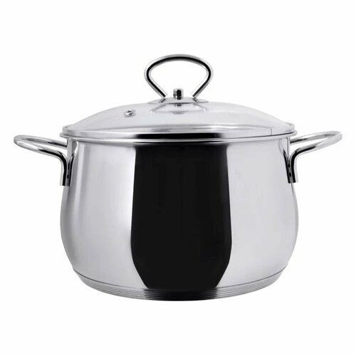 Кастрюля нержавеющая 9,0л d-280мм сферическая ТРС стеклянная крышка лзми