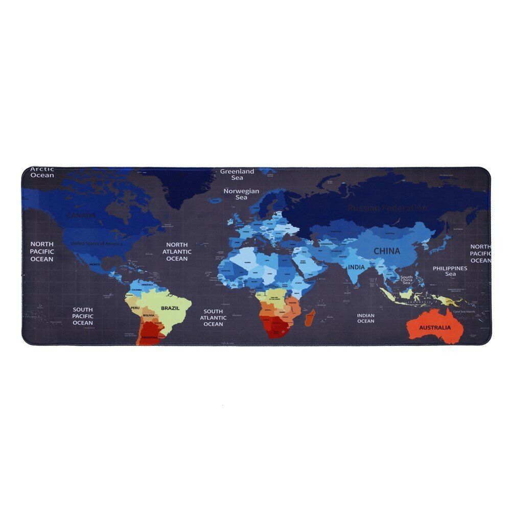 фото Большой игровой коврик для мыши, не скользящий 300x800x3 мм, карта климатических зон