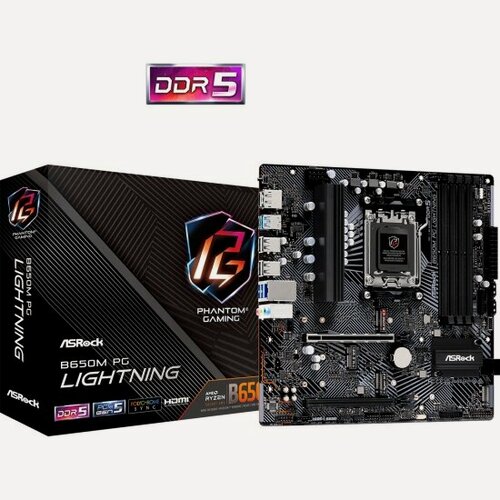 Изображение товара Материнская плата Asrock B650M PG LIGHTNING (AM5, mATX)