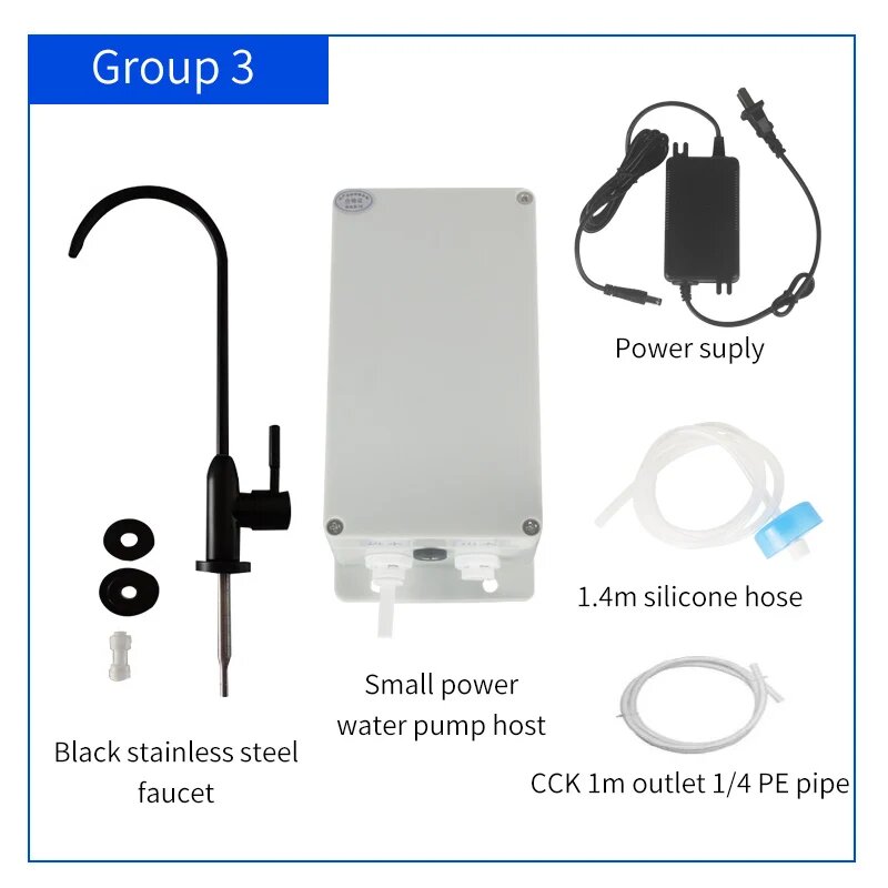 Электрический водяной насос Tungfull 12В 15 л/мин Set 3