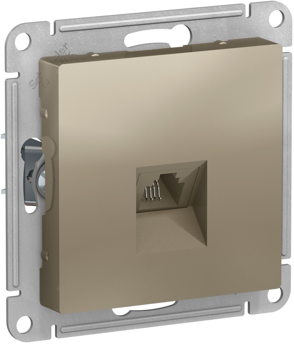 Розетка телефонная RJ11 AtlasDesign шампань Schneider Electric ATN000581