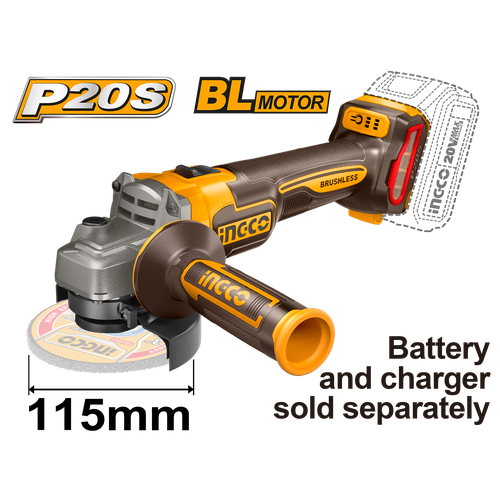 Аккумуляторная угловая шлифовальная машина УШМ INGCO CAGLI21154 INDUSTRIAL 20 В 115 мм 5900₽
