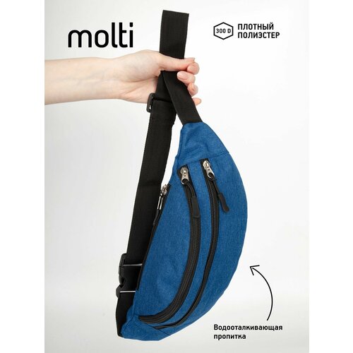 Сумка поясная molti фактура плетеная темно-синий 2102₽