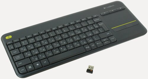 Изображение товара Игровая беспроводная клавиатура Logitech K400 Plus черный, английская/русская (ISO), 1 шт.