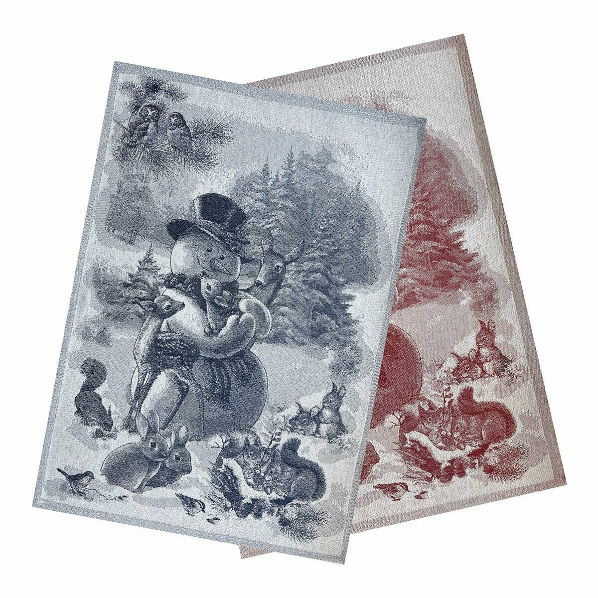 Набор новогодних подарочных полотенец Снеговик  50*70 2шт