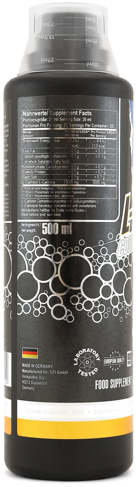 Л-Карнитин Maxler L-Carnitine 500 ml (3000 mg) (Blueberry-Raspberry) — фото 1