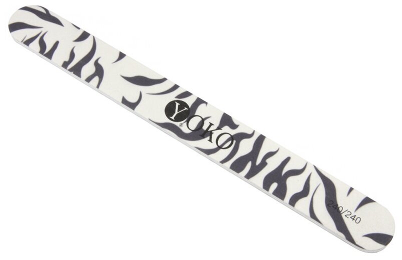 Yoko Пилка для натуральных ногтей, с рисунком (зебра). Модель SF 069 P. Абразив: 240/240. Пластиковая основа. Yoko.