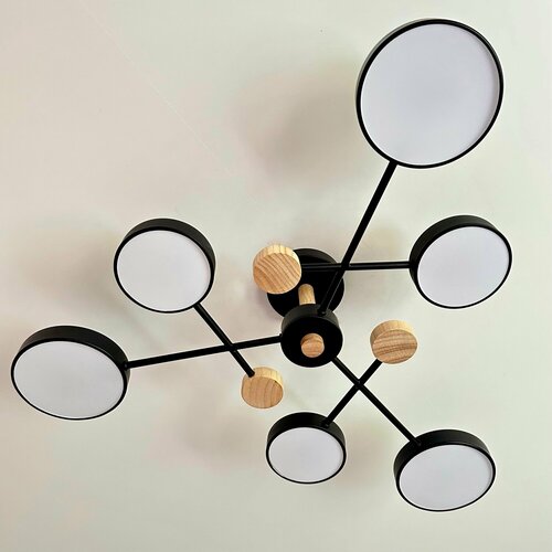 Люстра потолочная черная Сканди, LED, 80Вт