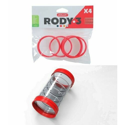 ​Соединительное кольцо для труб Zolux к клетке для грызунов Rody3, 4 шт, красный