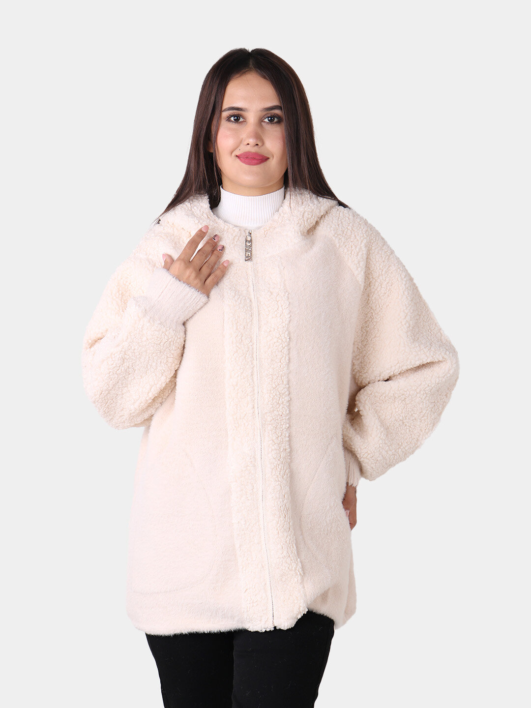 Пальто, размер One Size, кремовый — фото 1