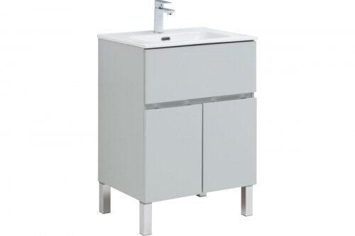 Тумба под раковину Aquanet Алвита new 60 напольная 1 ящ, 2 дв. цв. серый (277548)