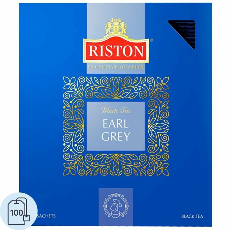 Чай Riston Earl Grey черный, ф/конв, 2гх100пак