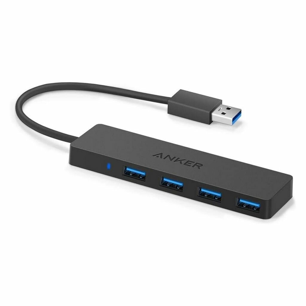 Хаб (разветвитель) Anker 4-Port Ultra Slim USB 3.0 (A7516016) черный