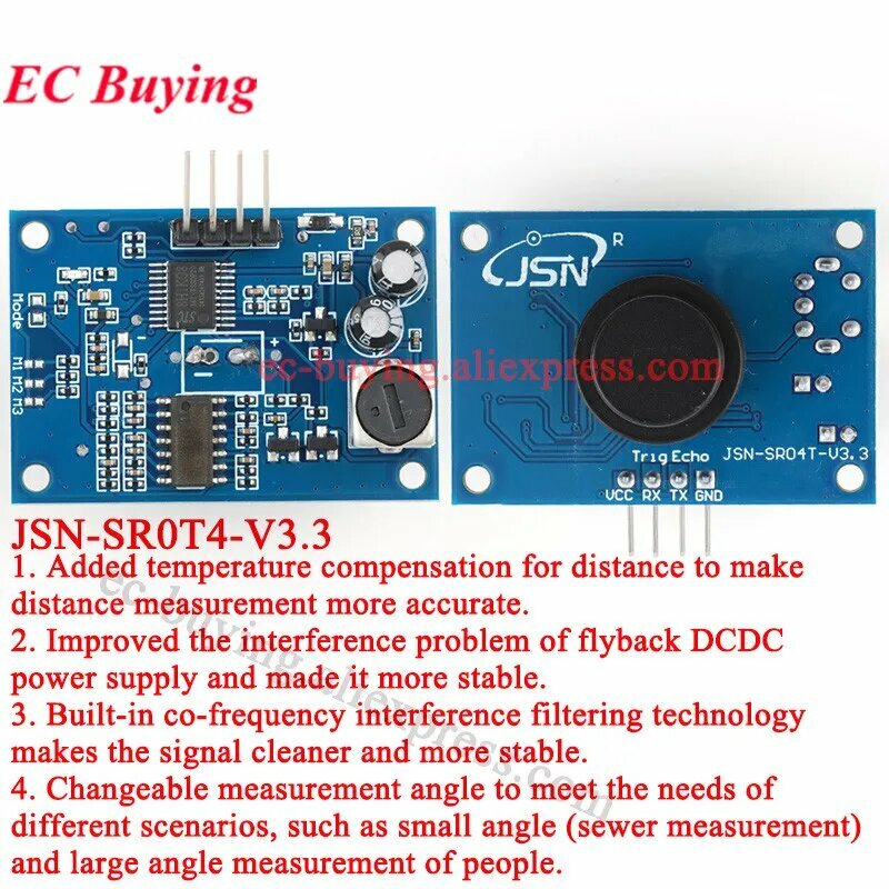 Водонепроницаемый ультразвуковой датчик JSN-SR04T 3.0 для Arduino
