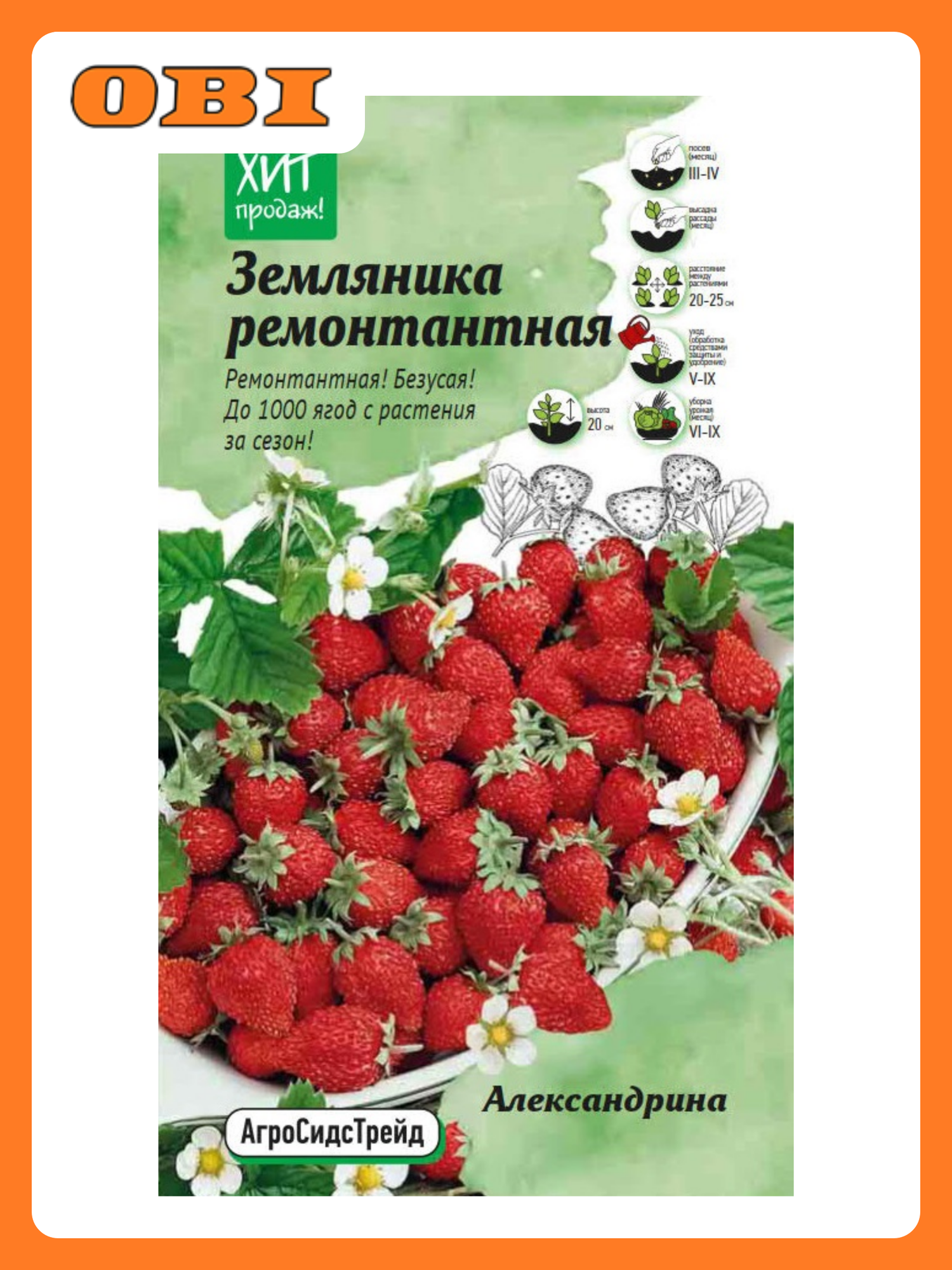 Семена Земляника Александрина - ремонтантная АСТ