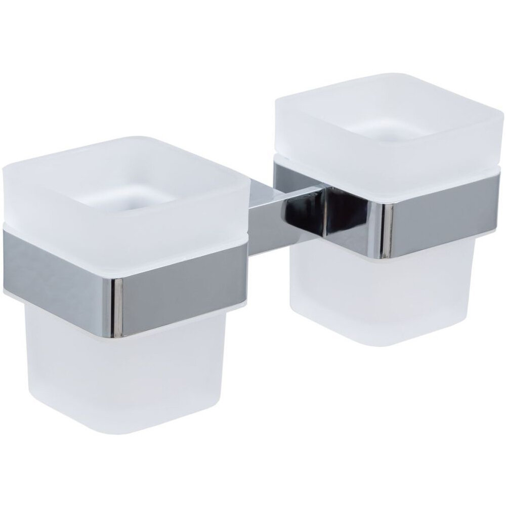 Двойной стакан для зубных щеток Allen Brau Infinity 6.21003-00 белый, хром