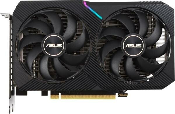 Видеокарта Asus PCI-E 4.0 DUAL-RTX3050-8G NVIDIA GeForce RTX 3050 8192Mb 128 GDDR6 1777/14000 HDMIx1 DPx3 HDCP Ret