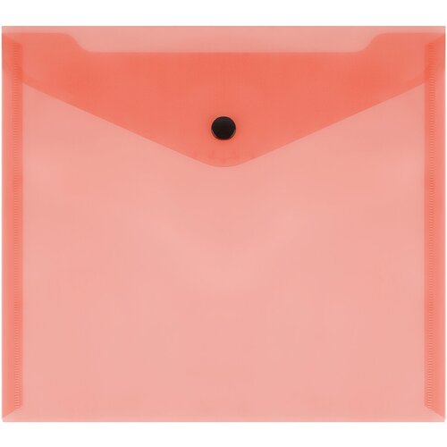 Папка-конверт на кнопке СТАММ А5+, 150мкм, пластик, прозрачная, красная, 10 штук папка конверт на кнопке стамм а5 150мкм пластик прозрачная синяя 30 штук 343175