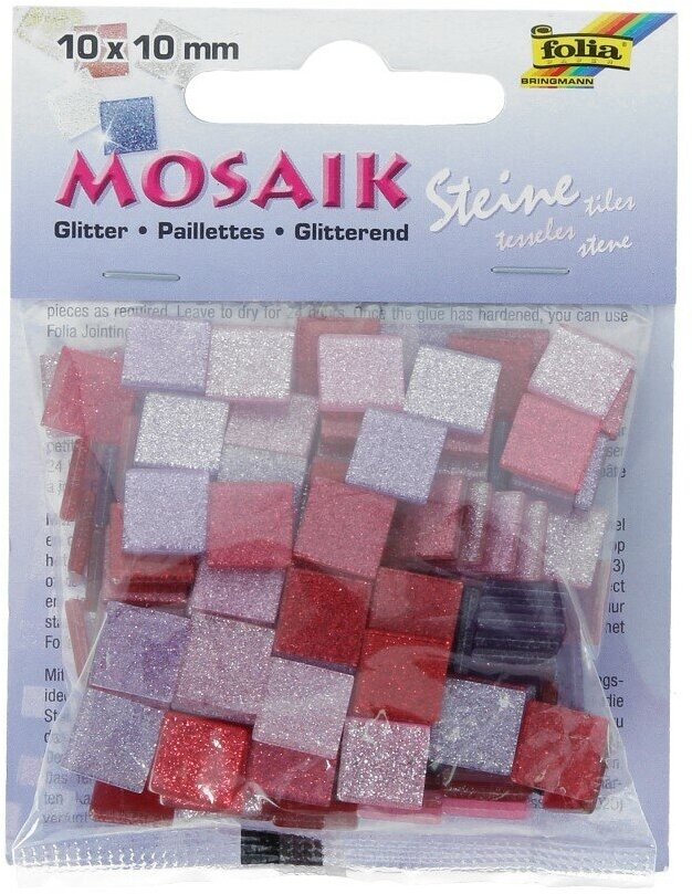 Folia Мозаика Тонированная с блестками 10 x 10 мм 190 шт. оттенки розового 61201