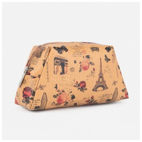 фото Косметичка на молнии, с подкладом, цвет бежевый золотой дождь